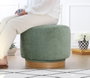 Atelier Del Sofa Puf de Algodón Verde Giratorio